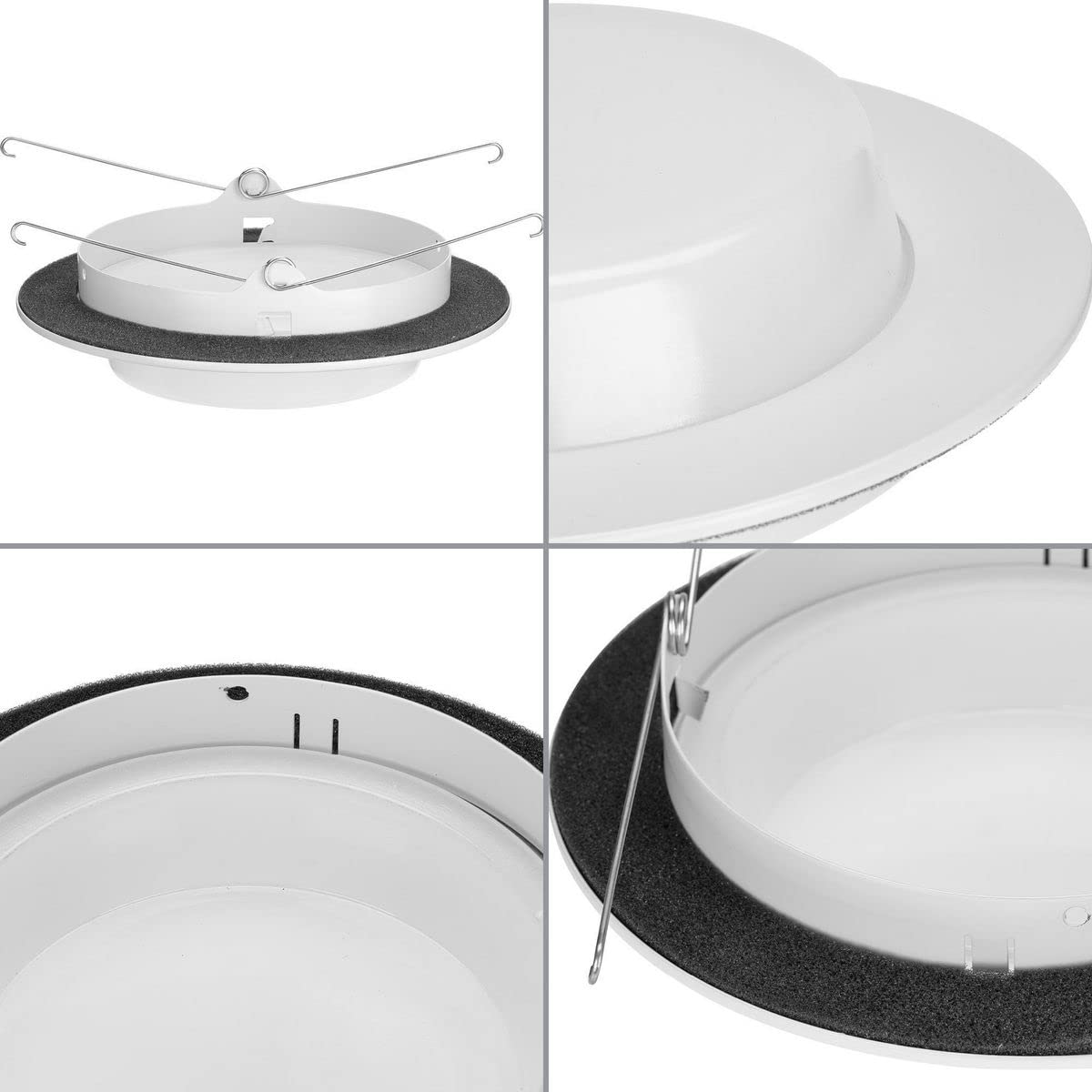 Progress Lighting P806005-028 6" Recessed Drop Lensed Shower Trim with Frosted Glass Diffuser Satin White for 6 in. Housing (P806N Series)