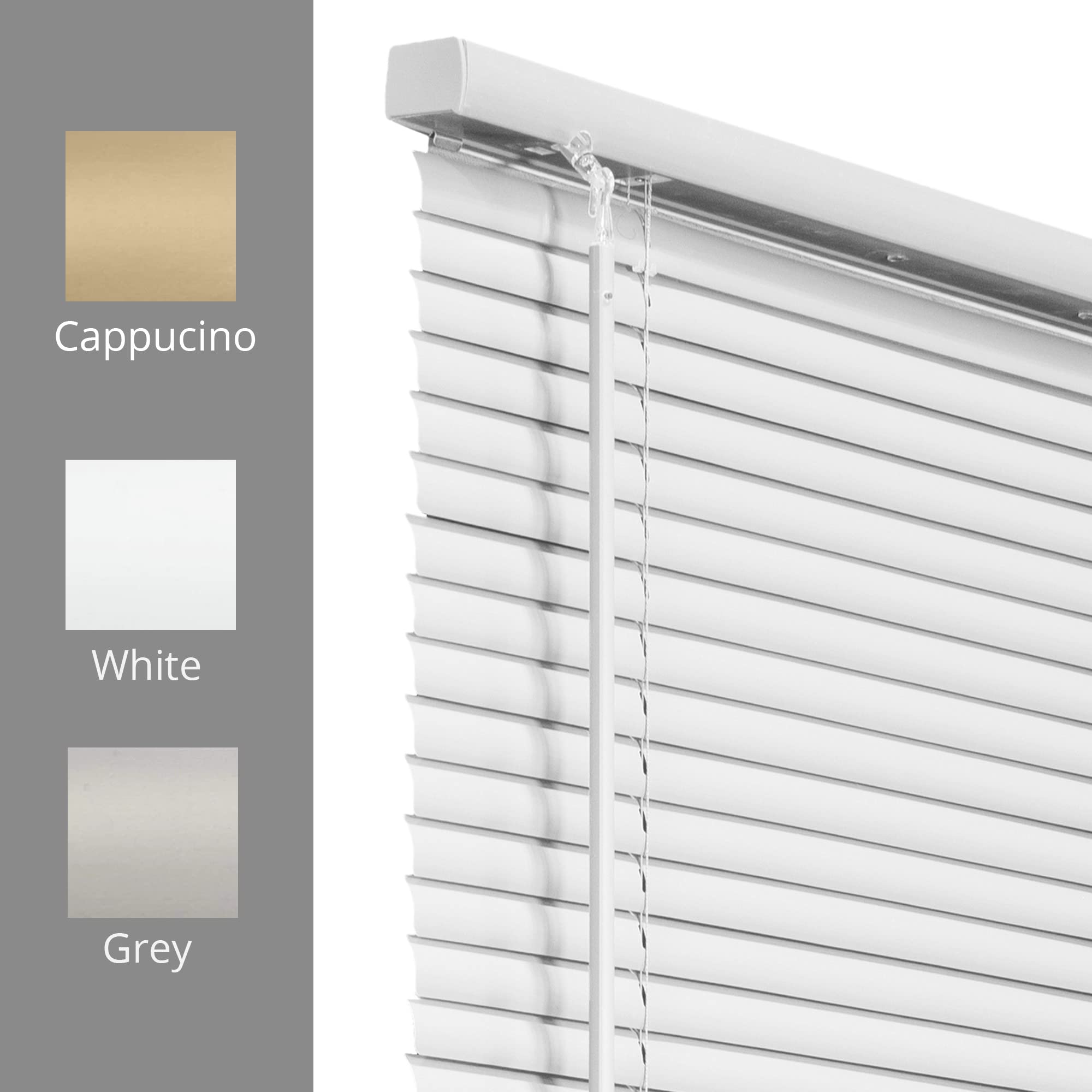 CHICOLOGY Blinds for Windows , Mini Blinds , Window Blinds , Door Blinds , Blinds & Shades , Camper Blinds , Mini Blinds for Windows , Horizontal Window Blinds , Gloss White, 35"W X 60"H