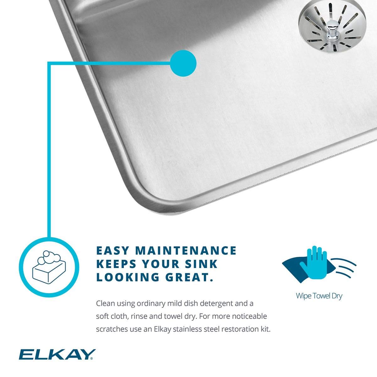 Elkay ELUH362110L Sink, 42", Stainless Steel