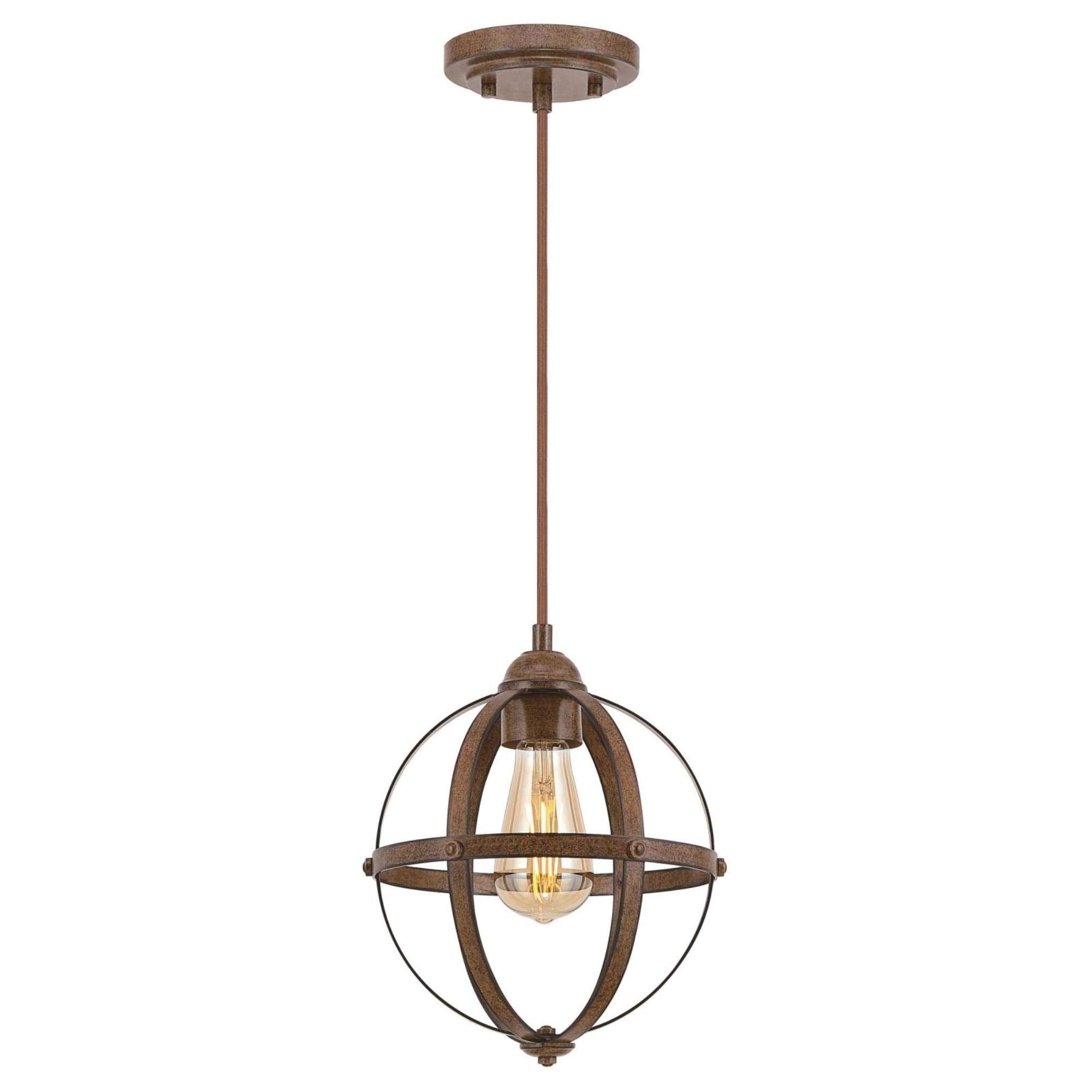 Westinghouse Lighting 6110600 Stella Mira Vintage One-Light Indoor Mini Pendant Light Barnwood Finish, Oil-Rubbed Bronze,Brown