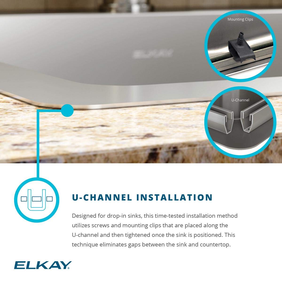 Elkay Crosstown ECTSR25229TBG5 Single Bowl Dual Mount Stainless Steel Sink Kit