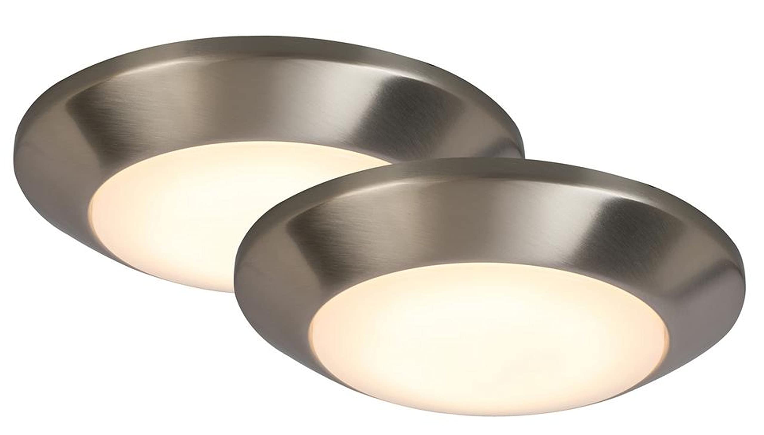 7 in. Brushed Nickel LED Flush Mount (2-Pack)