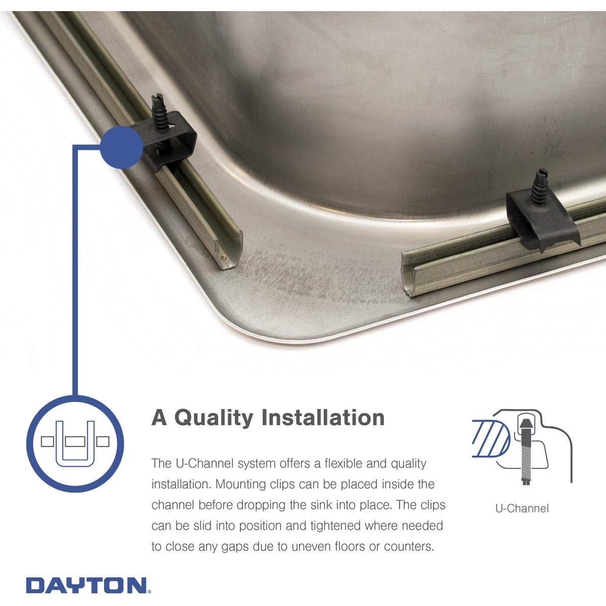 Dayton D125211 Single Bowl Top Mount Stainless Steel Sink, 25 x 21