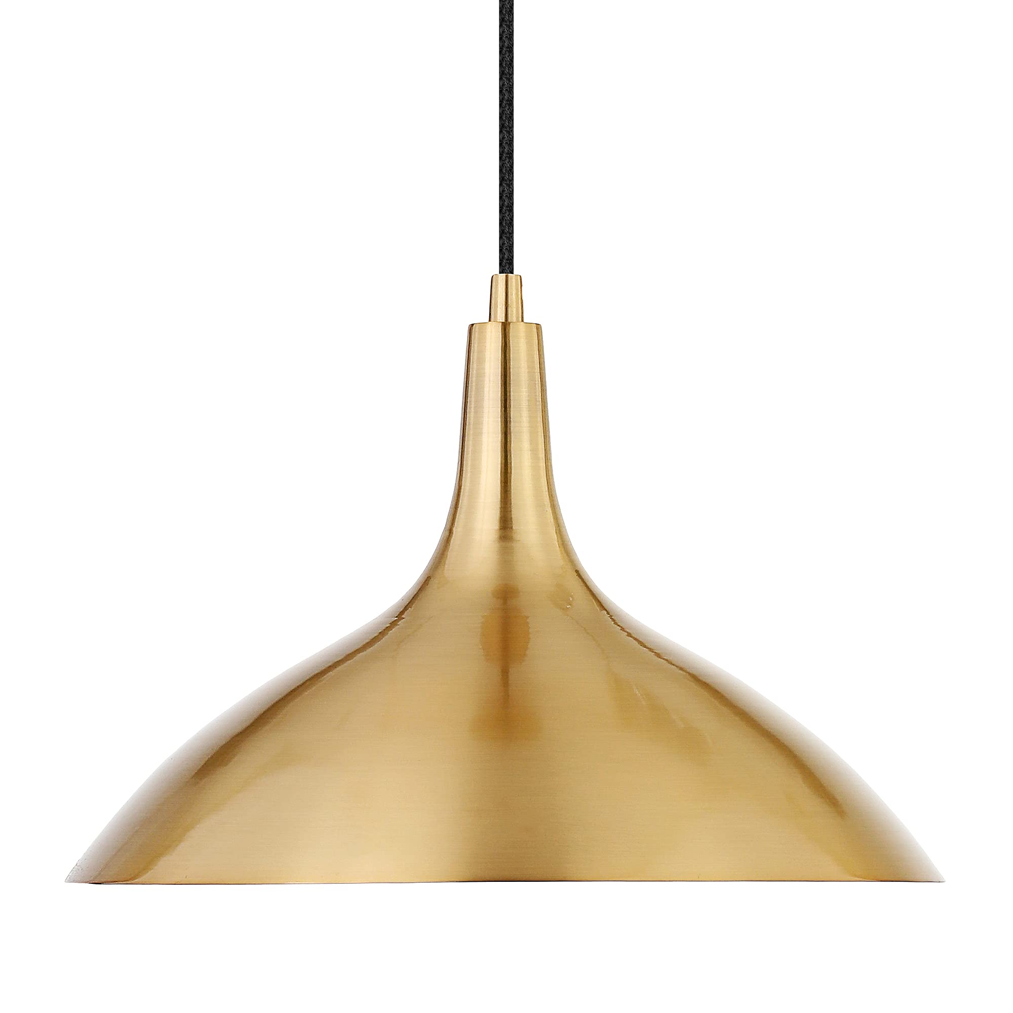 Barton 14" Wide Pendant with Metal Shade in Brass/Brass