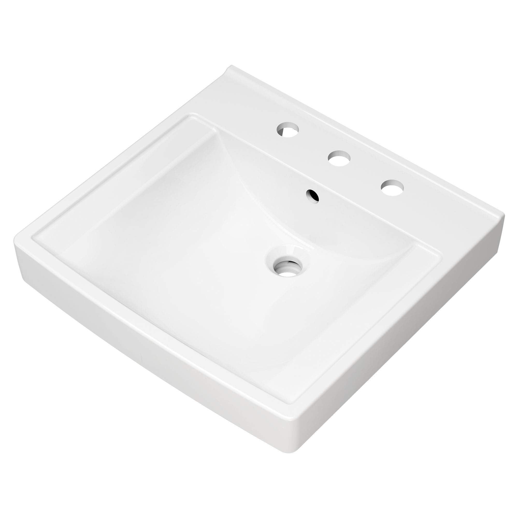 American Standard 9134008EC.020 Decorum Vitreous China Wall-Hung Vessel Sink with 8 in. Widespread Faucet Holes, White