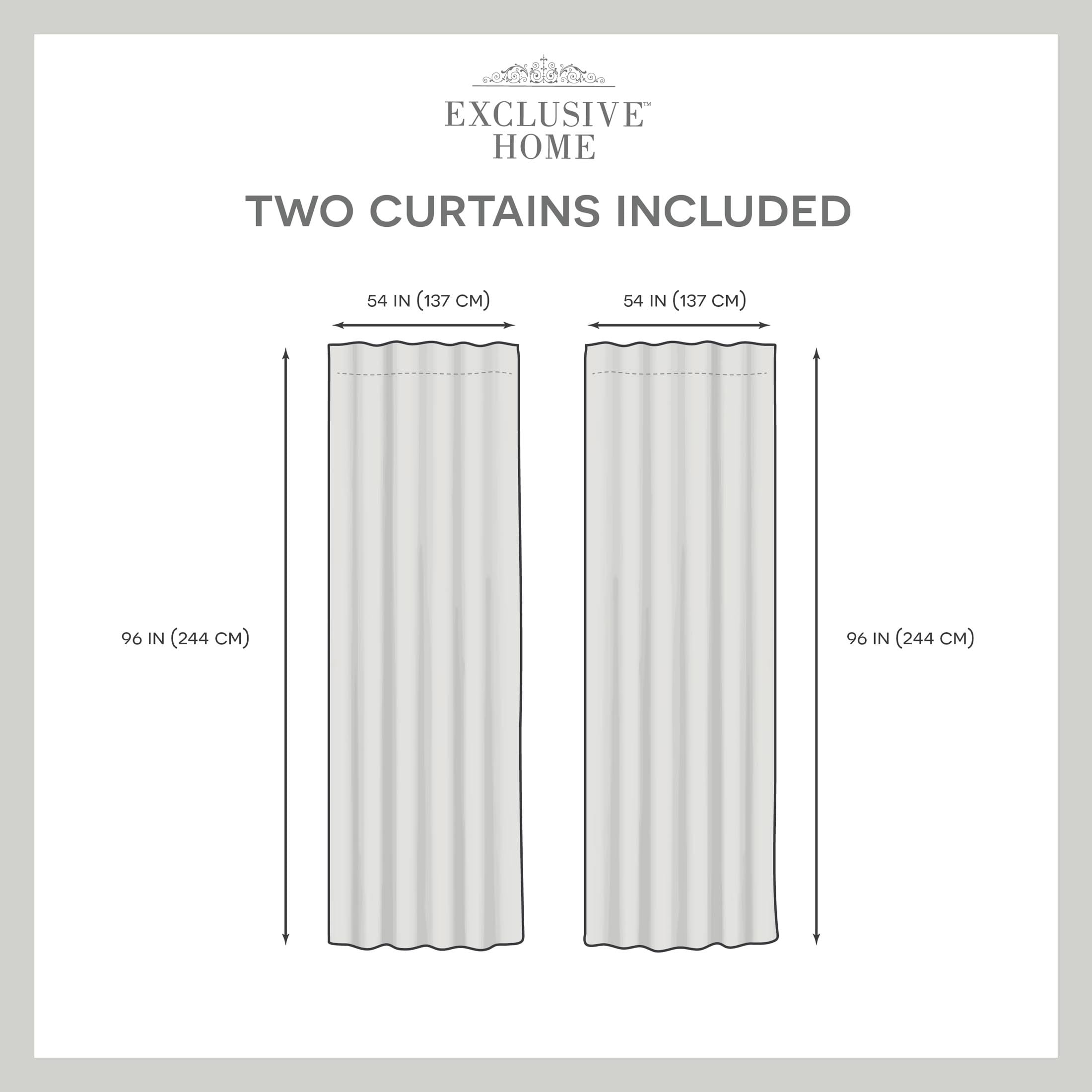 Exclusive Home Curtains Bella Window Curtain Panel Pair with Hidden Tab Top, 54x96, Silver, 2 Piece