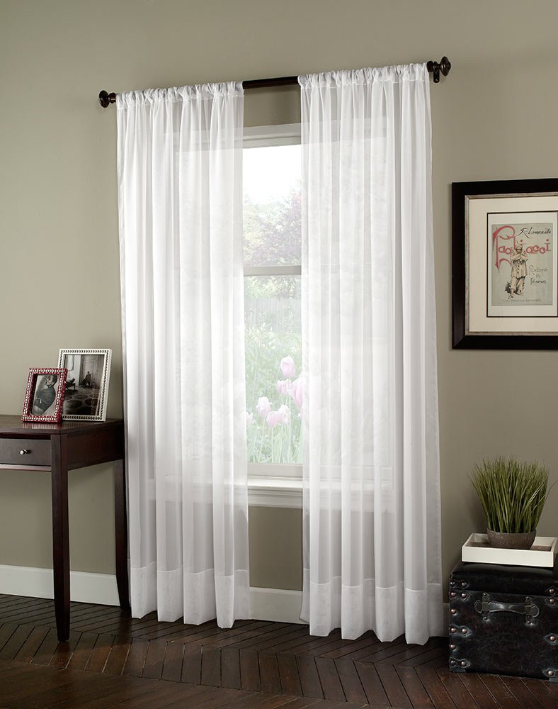 Curtainworks Soho Voile Sheer Curtain Panel, 59 by 95", Winter White