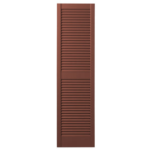 Ply Gem Shutters and Accents VINLV1559 38 Louvered Shutter, 15", Red
