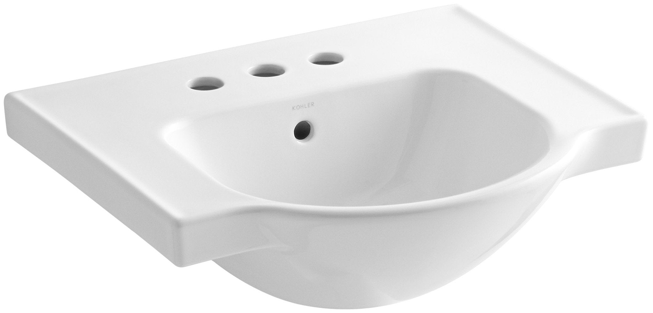 KOHLER K-5247-4-0 Veer Centerset Sink Basin, 21-Inch, White