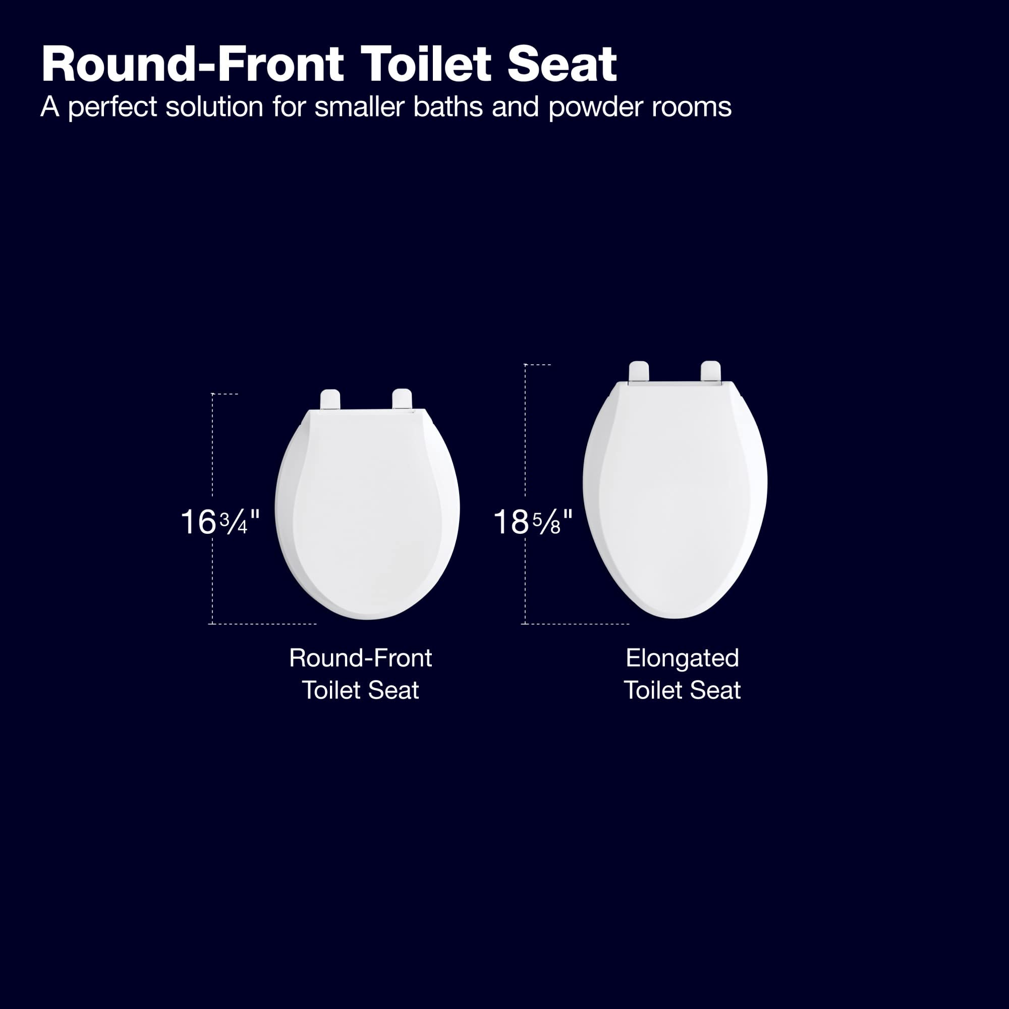 KOHLER K-26802-96 Impro ReadyLatch Quiet Close Round Toilet Seat, Soft Close Toilet Seat, Toilet Seats for Round Toilets, Biscuit