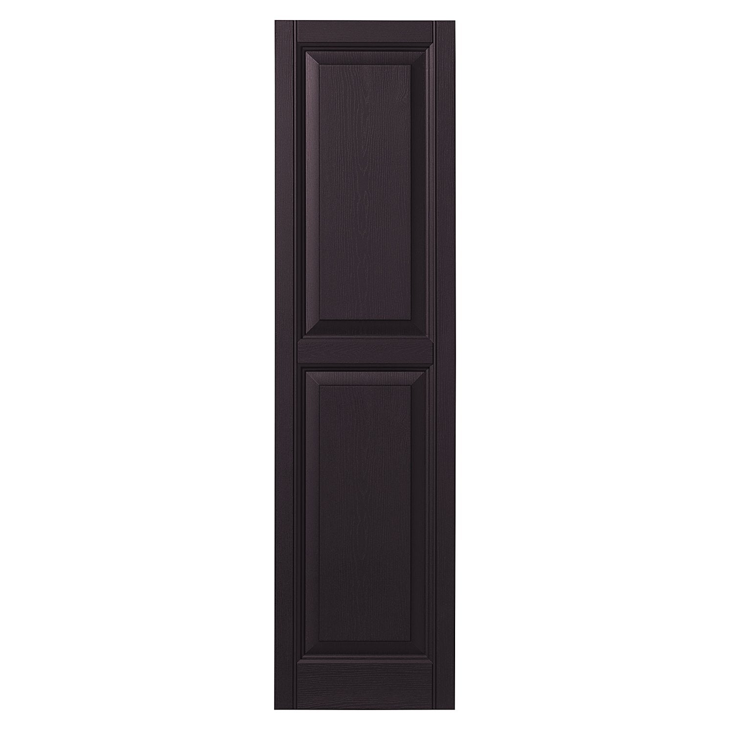 Ply Gem Shutters and Accents VINRP1247 IJ Raised Panel Shutter, 12", Dark Berry