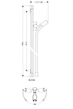 hansgrohe Wallbar PuraVida, 36" Minimalist 2-inch Modern Spray Easy Height Adjust Wallbar in Chrome, 27844000,Medium
