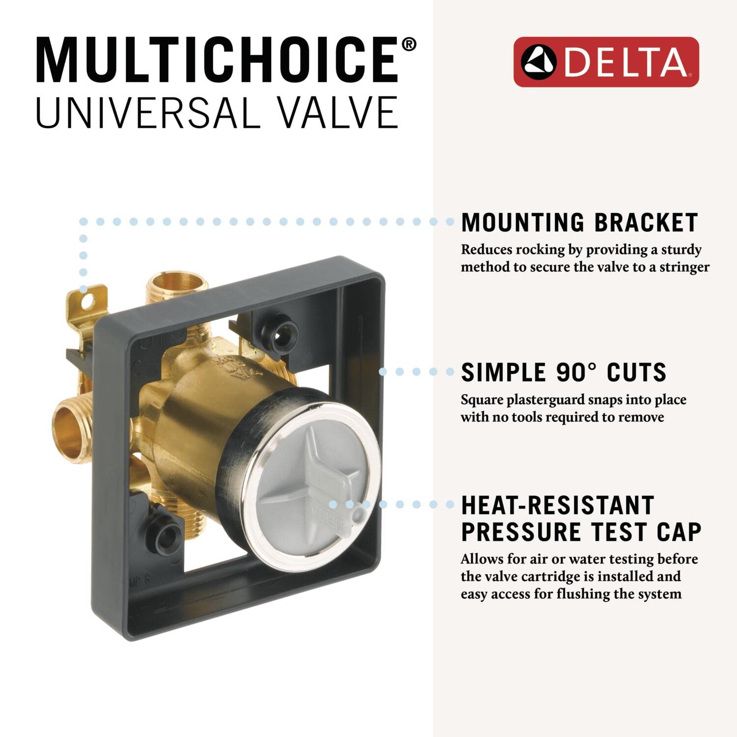 Delta Faucet R10000-UNBX MultiChoice Universal Tub and Shower Valve Body for Tub Faucet Trim Kits