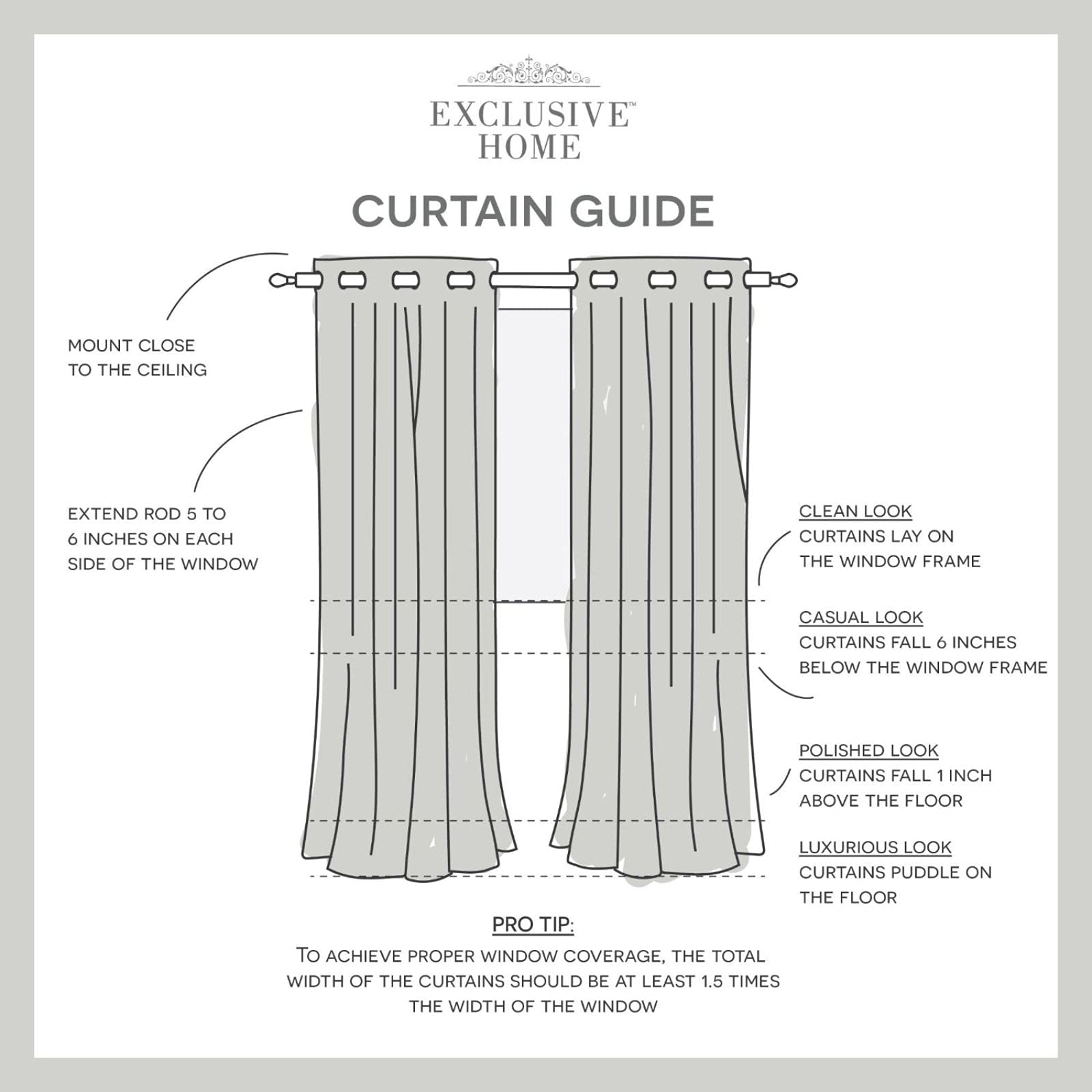 Exclusive Home Curtains EH8460-01-2-84G Burke Blackout Grommet Top Curtain Panel Pair, 52x84, Latte