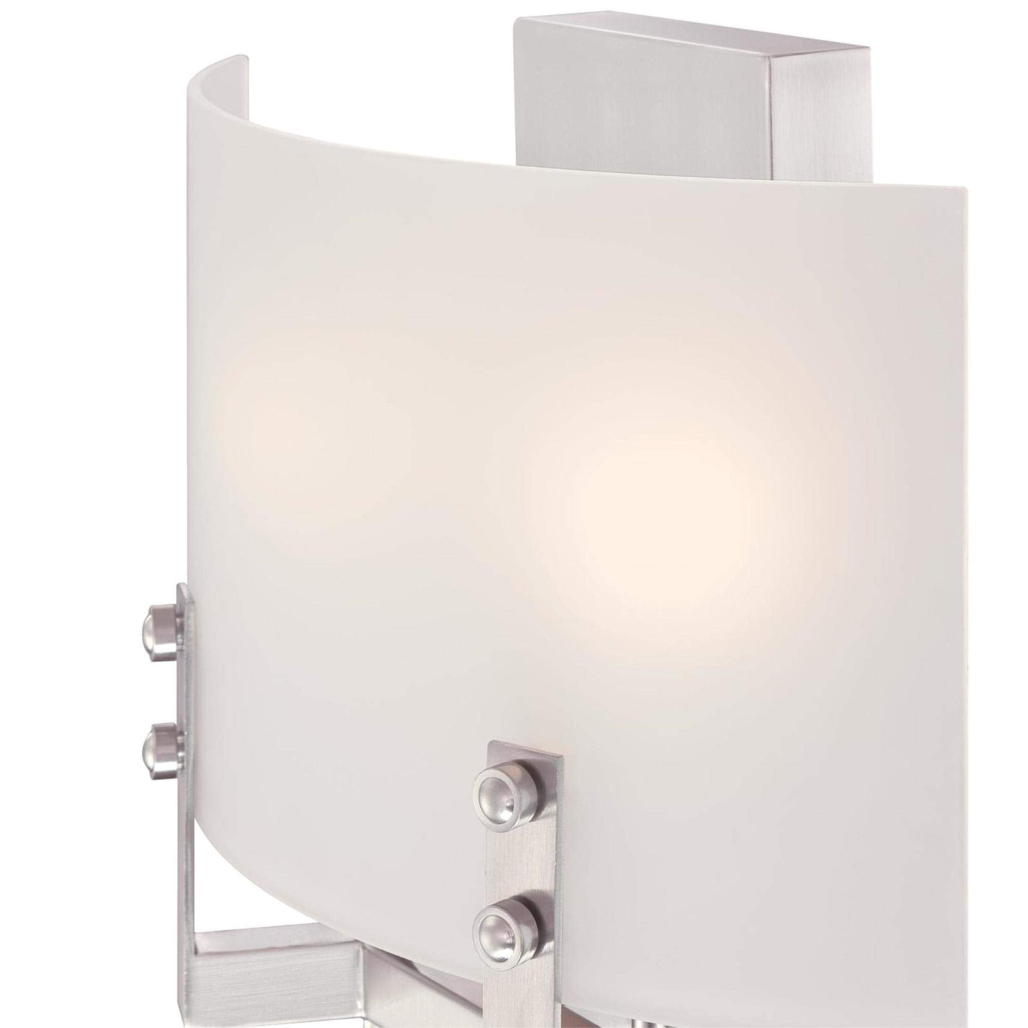 Westinghouse Lighting 6369600 Enzo James Two-Light Indoor Vanity Light Wall Fixture, Brushed Nickel Finish with Frosted Glass , White