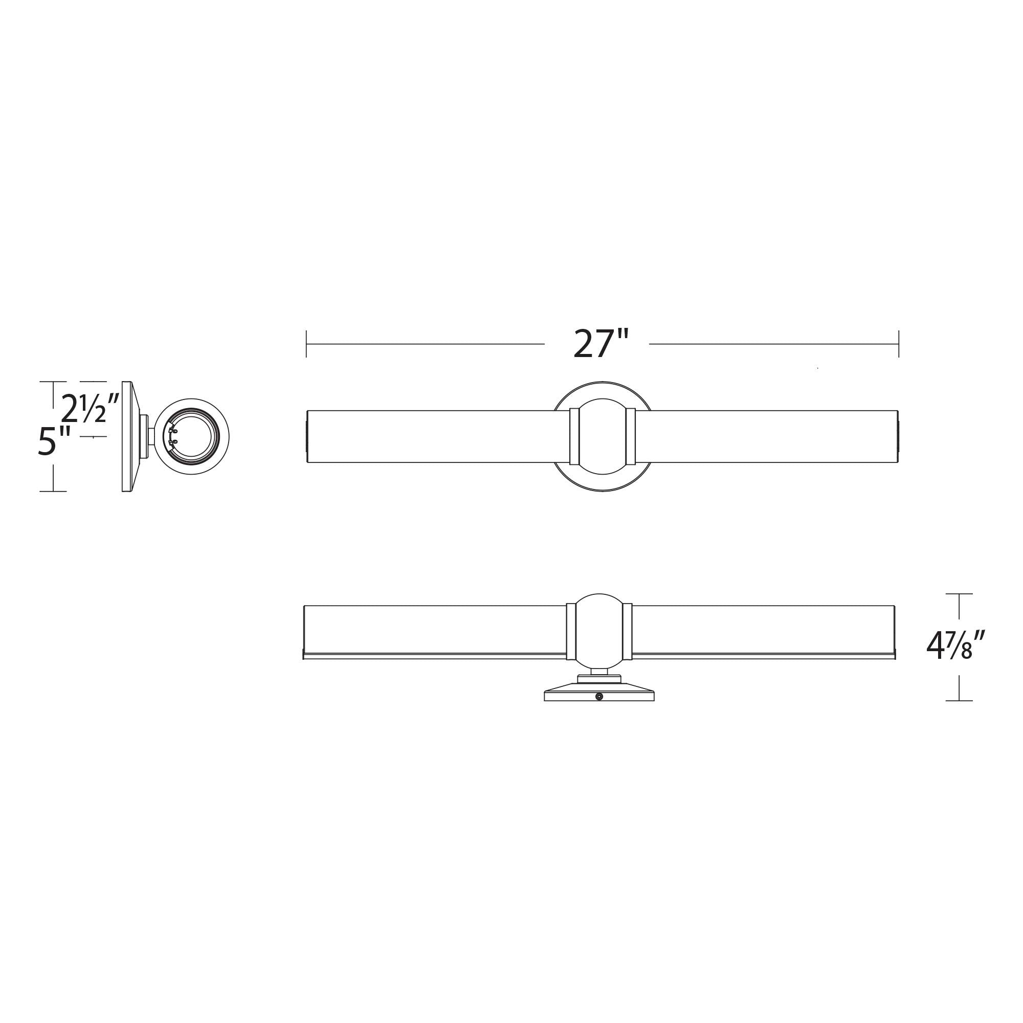 WAC Lighting dweLED, Juliet 27in LED Bathroom Vanity or Wall Light 3000K in Brushed Nickel