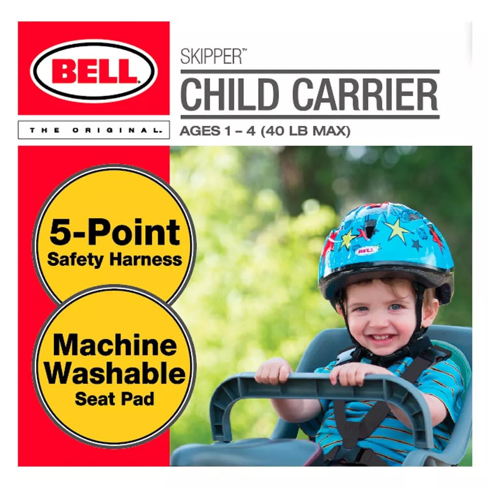 Bell Sports Skipper Child Bike Seat, Gray W/Safety Harness