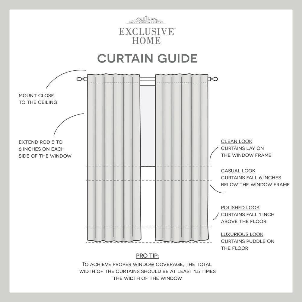 Exclusive Home Demi Light Filtering Hidden Tab Top Curtain Panel Pair, 54"x96", Blue, Set of 2