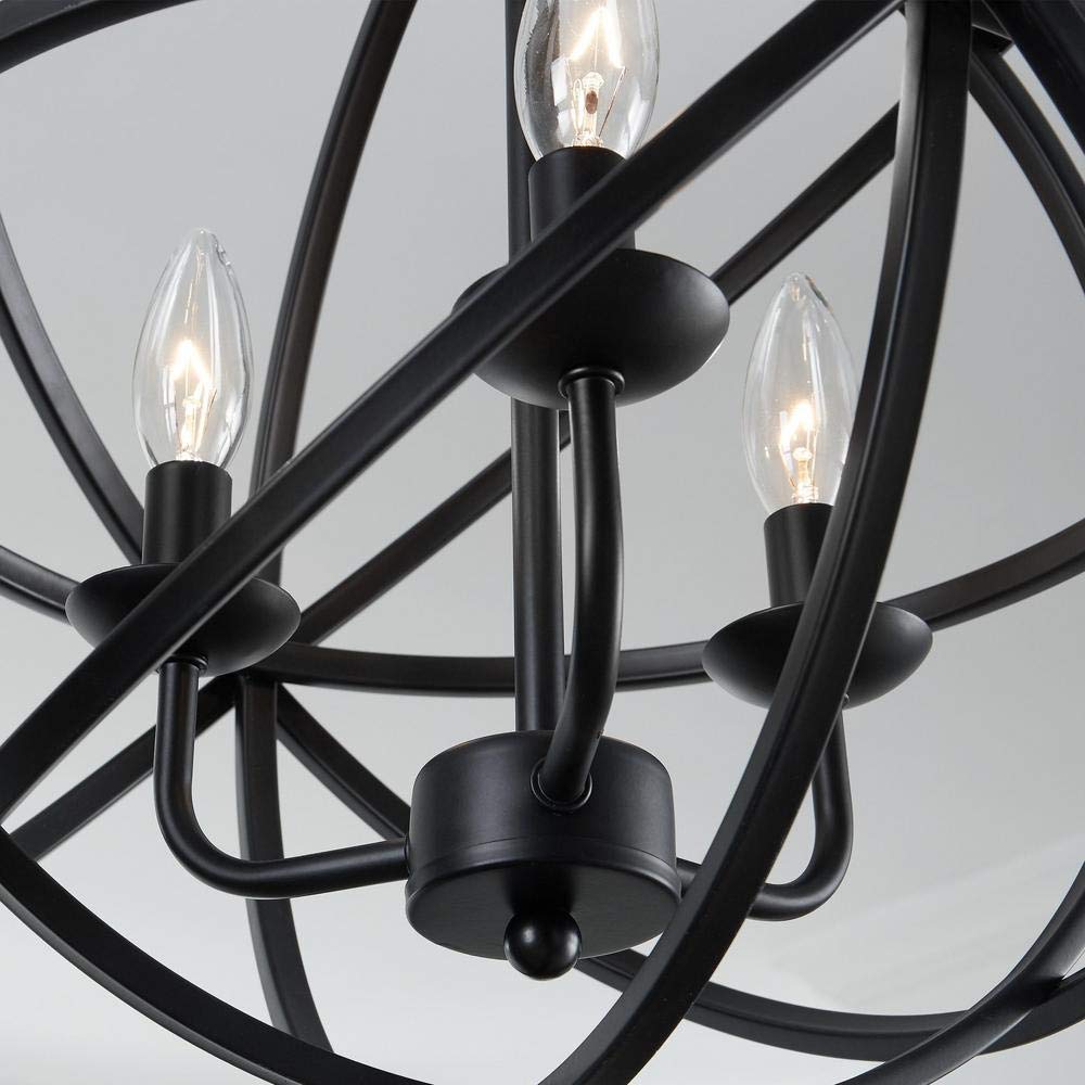 Home Deco Sarolta Sands 3-Light Black Orb Chandelier