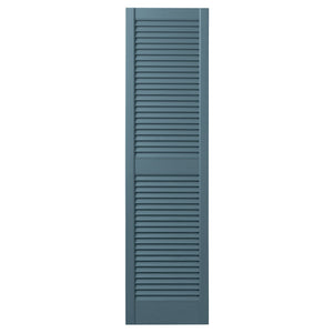 Ply Gem Shutters and Accents VINLV1555 BLU Louvered Shutter, 15", Coastal Blue
