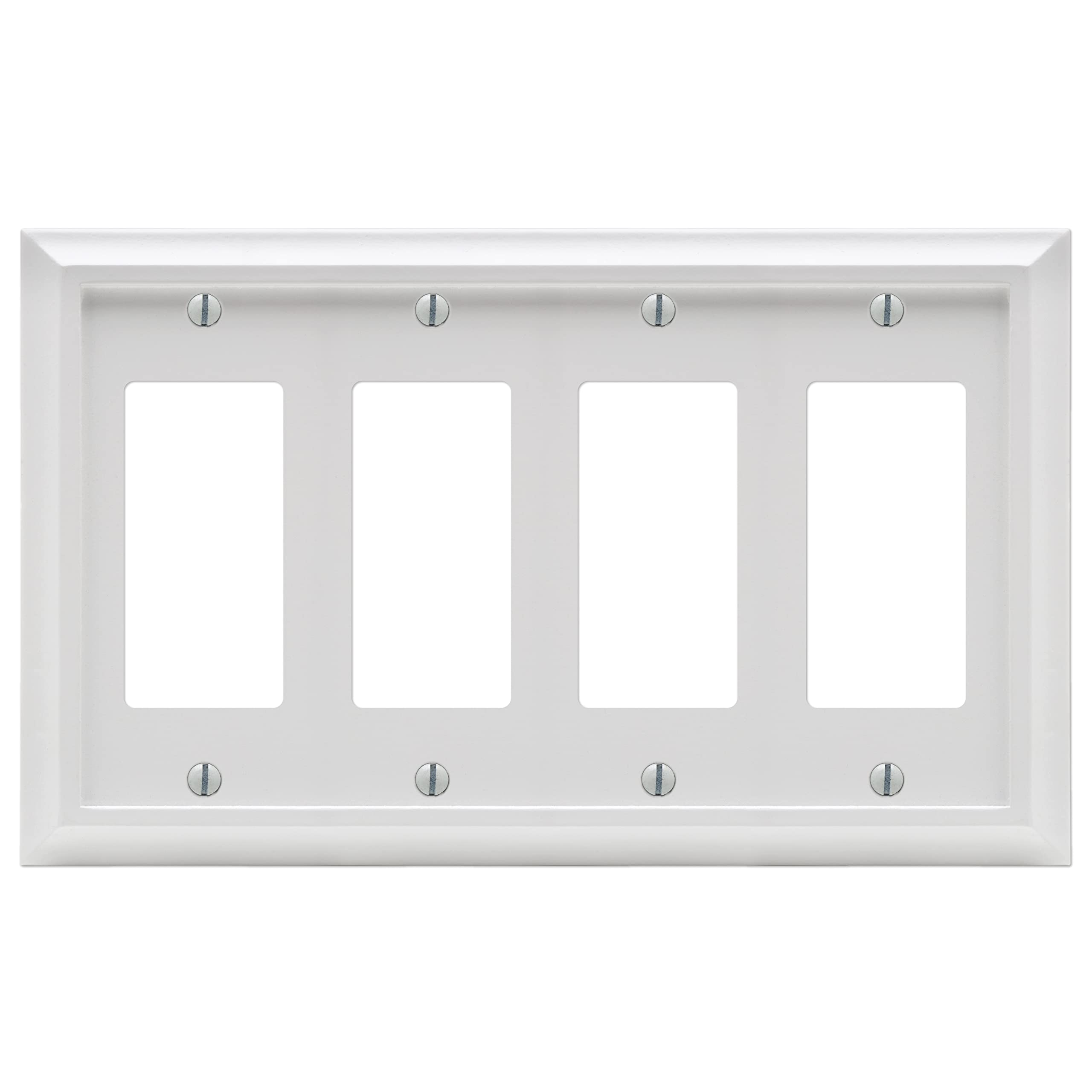 Amerelle 2040R4W Deerfield Wallplate, 1 Rocker, Wood, White, 1-Pack