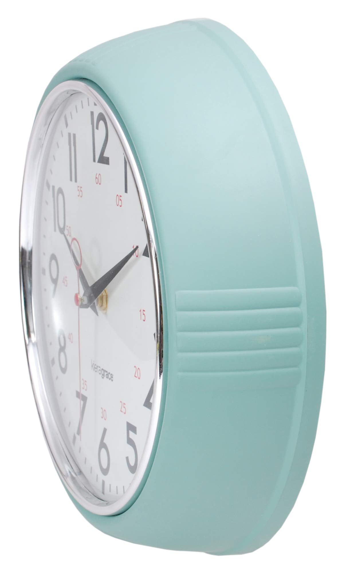 Kiera Grace Wall Clock, 9.5 Inch, Retro White ClassicWall Clocks Battery Operated, Vintage Silent Non Ticking Home Decor for Living Room, Kitchen, Bathroom