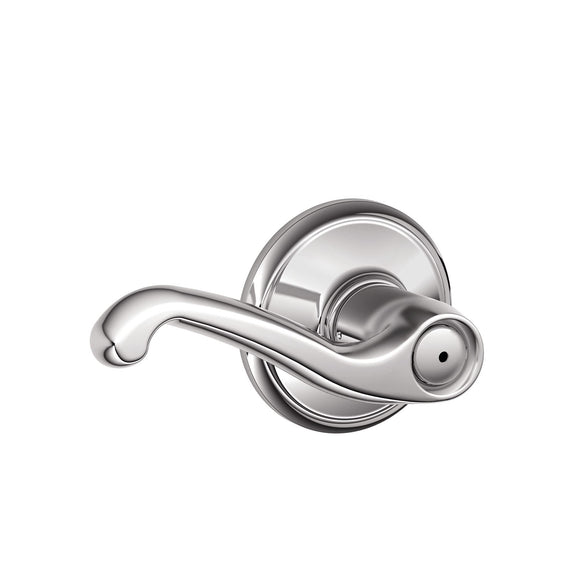 Schlage F40 FLA 625 Flair Door Lever, Bed & Bath Privacy Lock, Bright Chrome