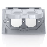 Leviton WM1H-GY Weatherproof Cover, Metal Flat Lid, 1-Gang Decora, GFCI Or Duplex Receptacle Or Single Receptacle, Horizontal Mount, Gray