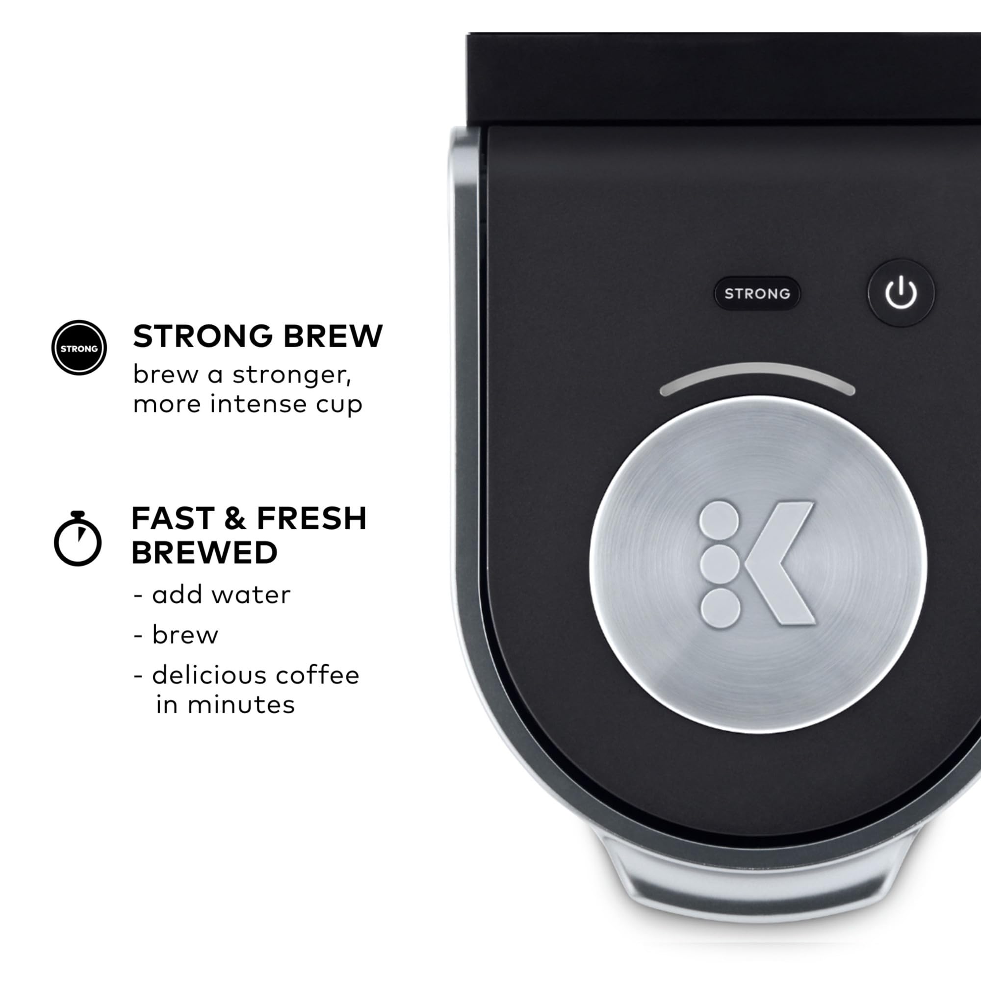 Keurig K-Mini Plus Single Serve K-Cup Pod Coffee Maker, with 6 to 12oz Brew Size, Stores up to 9 K-Cup Pods, Travel Mug Friendly, Matte Black