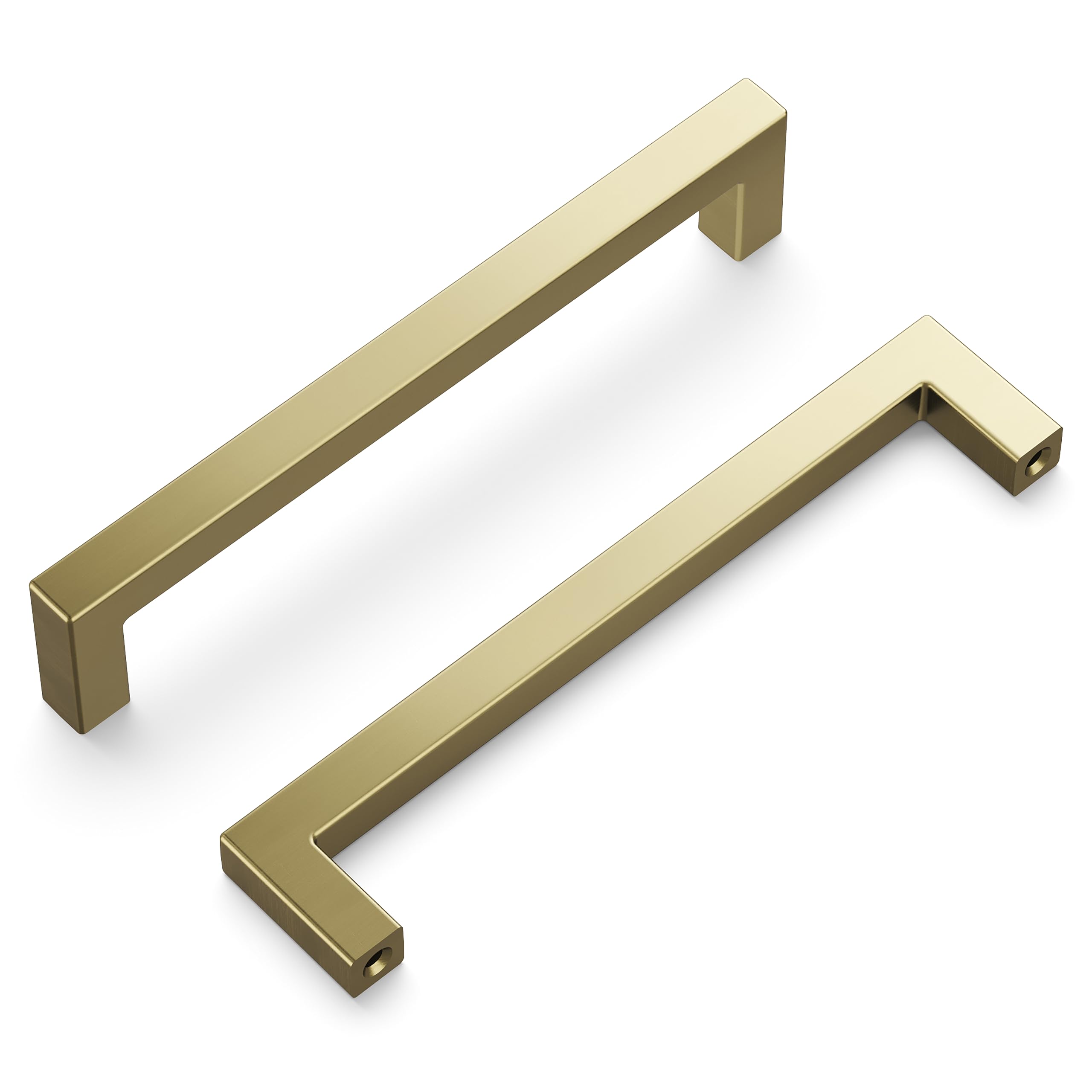 Hickory Hardware Solid Core Kitchen Cabinet Pulls, Luxury Cabinet Handles, Hardware for Doors & Dresser Drawers, 5-1/16 Inch (128mm) Hole Center, Elusive Golden Nickel, Skylight Collection (Pack of 1)