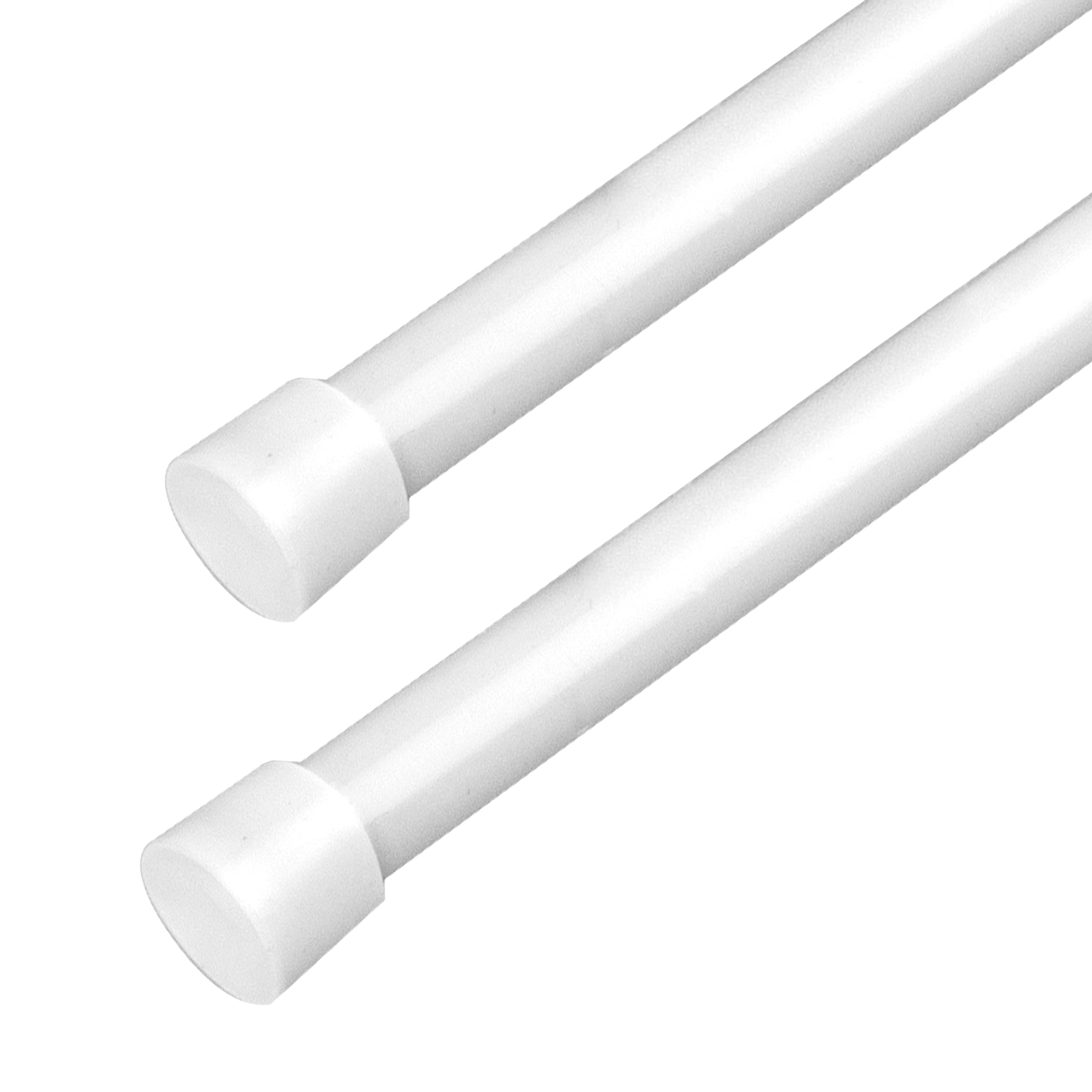 Rod Desyne 1/3" Round Spring Tension Rod, 20.8-37.4 inch (Set of 2), White