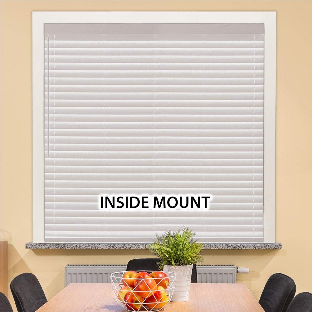 Home Decorators White Cordless 2 in. Faux Wood Blind - 39 in. W x 64 in. L - Horizontal