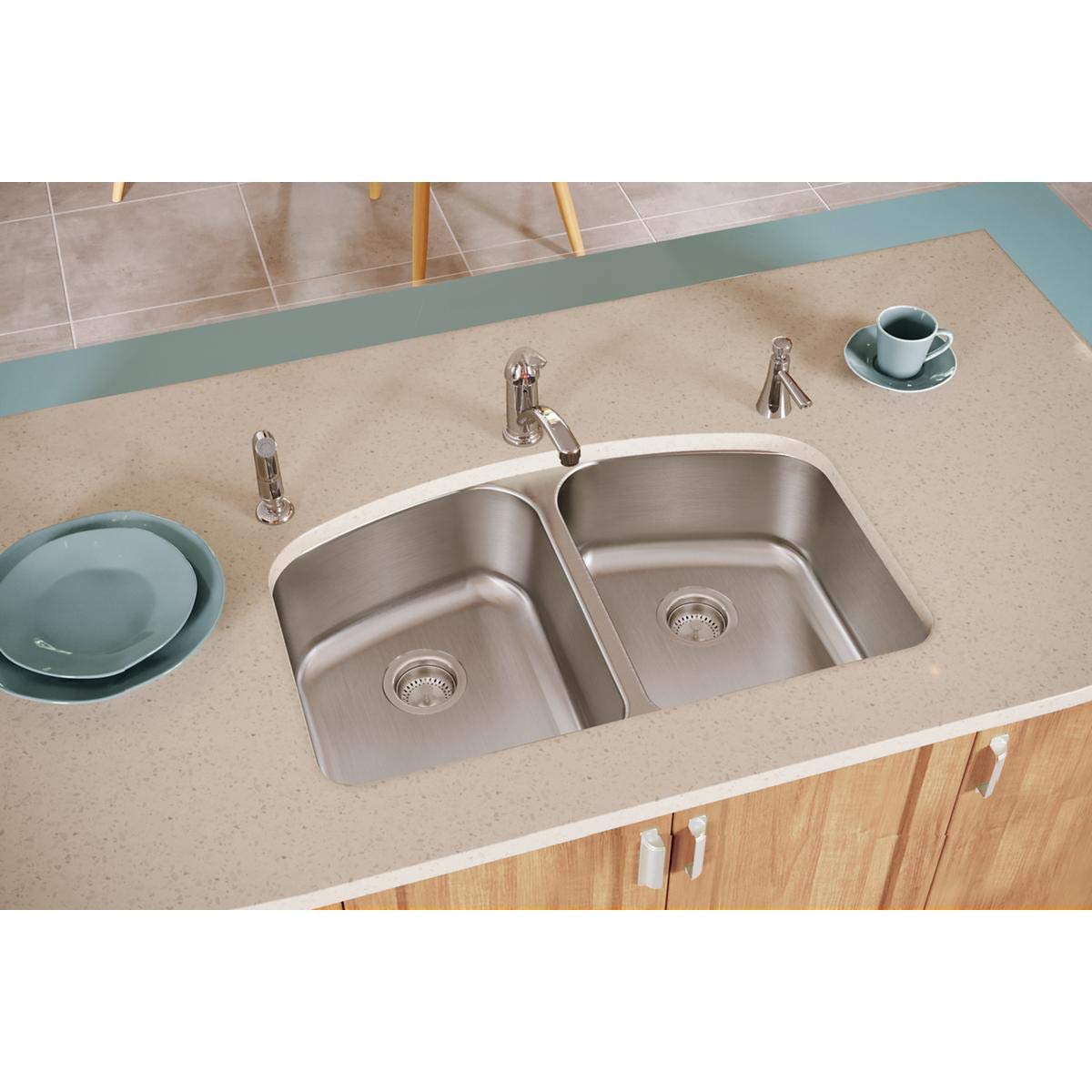 Elkay DPXSR233223 Dayton Equal Double Bowl Dual Mount Stainless Steel Sink