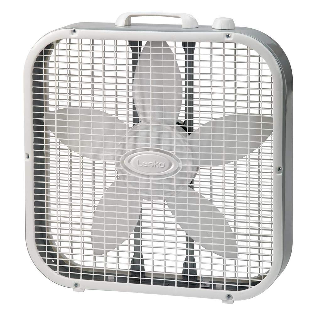 Lasko 20 INCH Box Fan with SAVESMART technology, WHITE