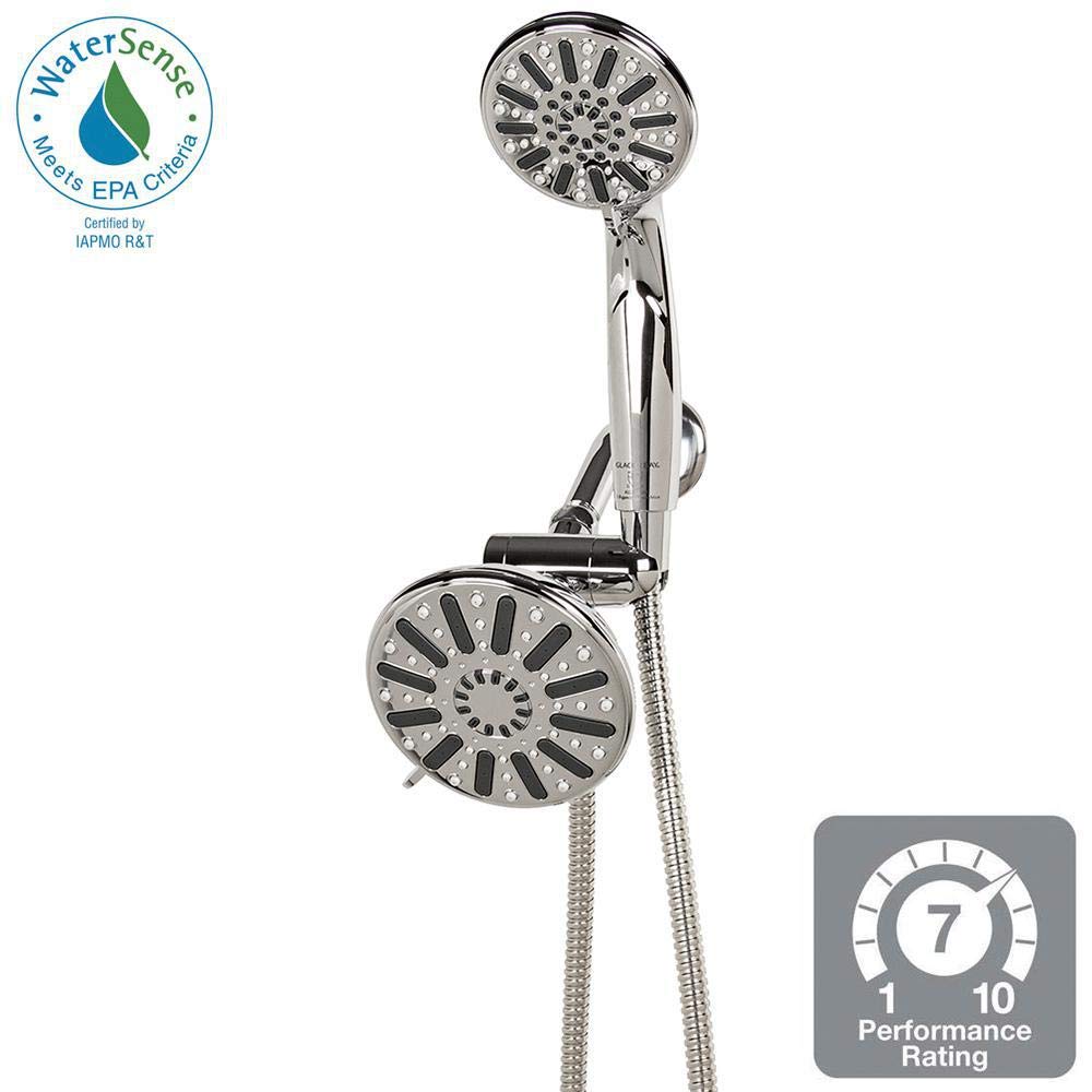 Glacier Bay 6-Spray Hand Shower and Showerhead Combo Kit in Chrome