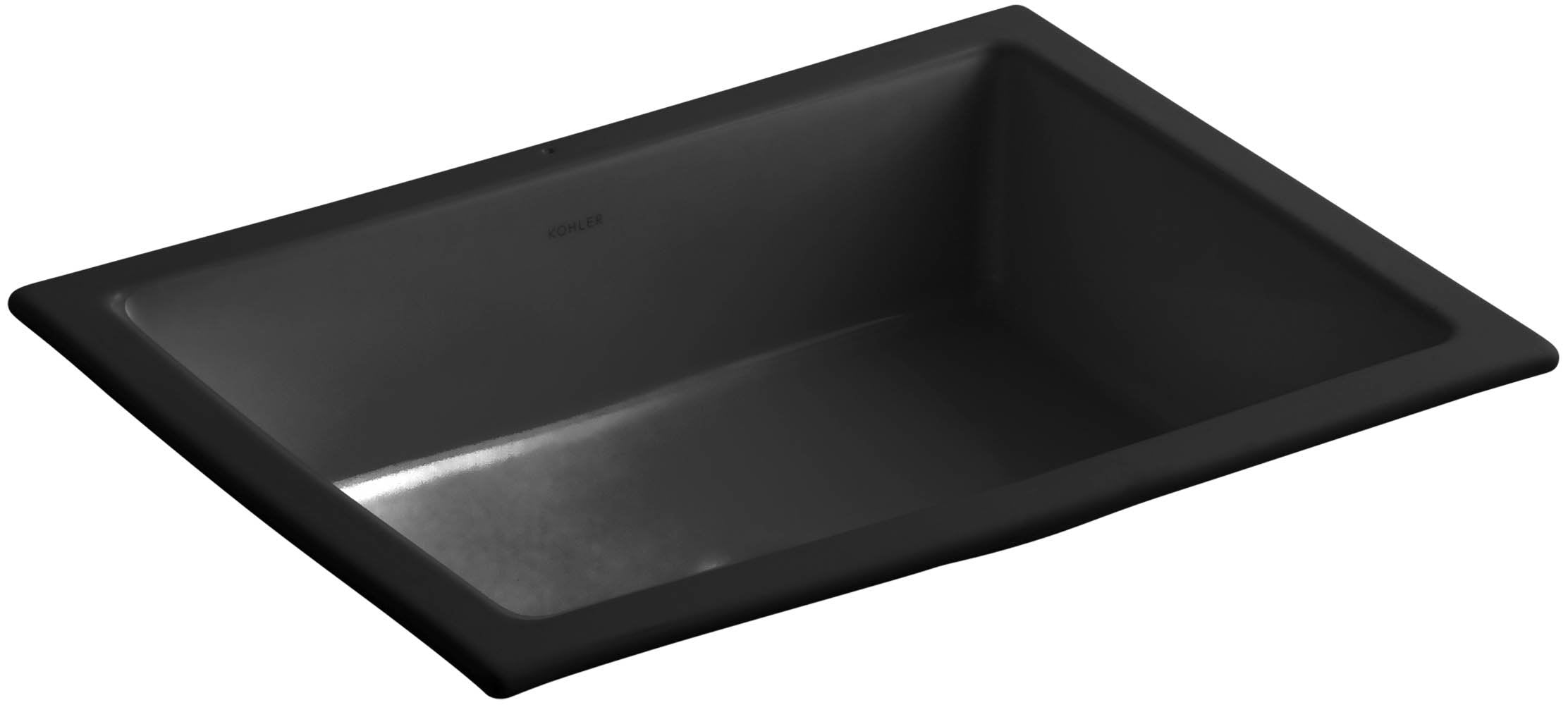 Kohler 2882-7 Vitreous china undermount Rectangular Bathroom Sink, 22 x 17.5 x 8.19 inches, Black/Black