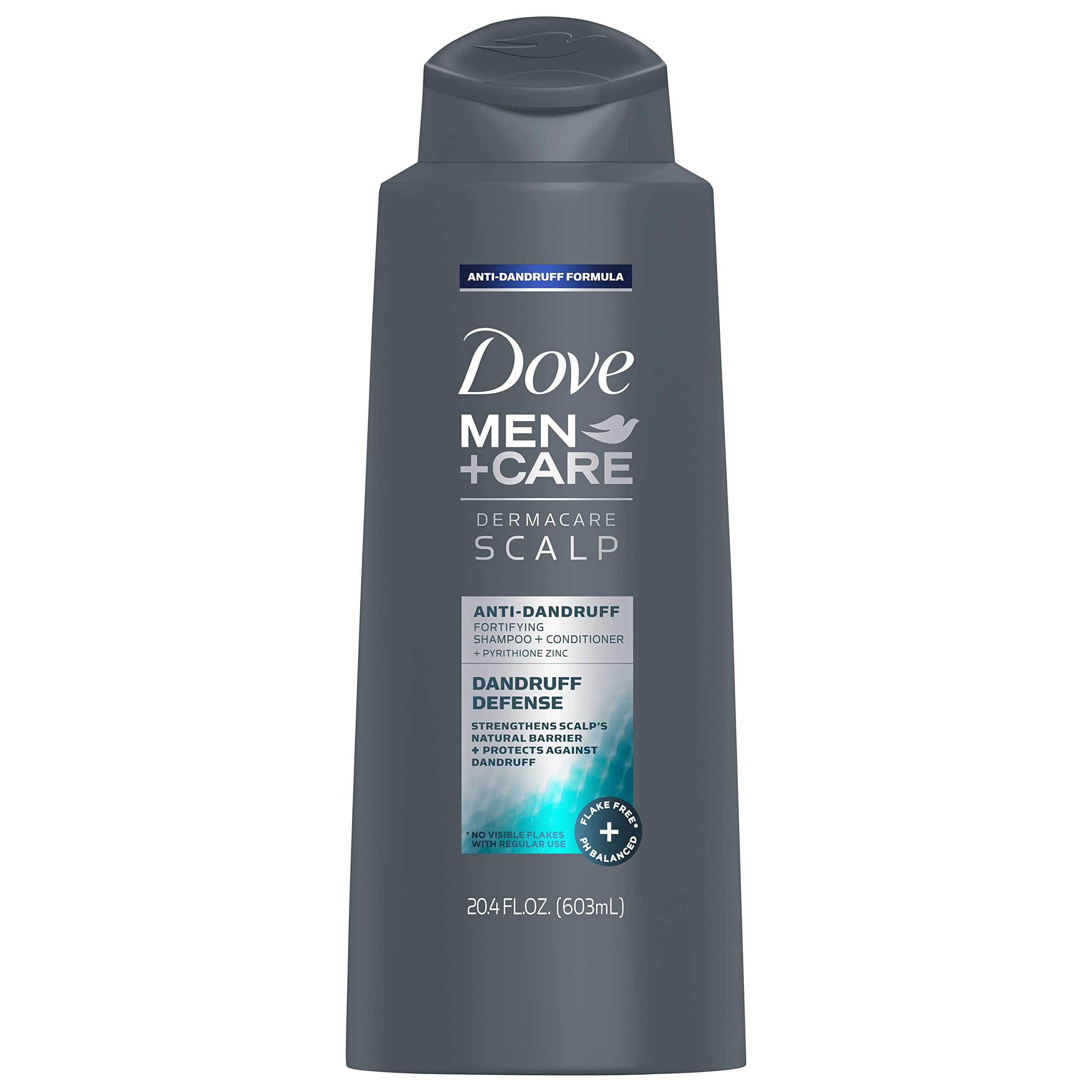 DOVE MEN + CARE DermaCare Scalp 2-in-1 Shampoo And Conditioner For Dry Scalp Dandruff Defense Hair Care And Dandruff Treatment Made With Pyrithione Zinc 20.4oz