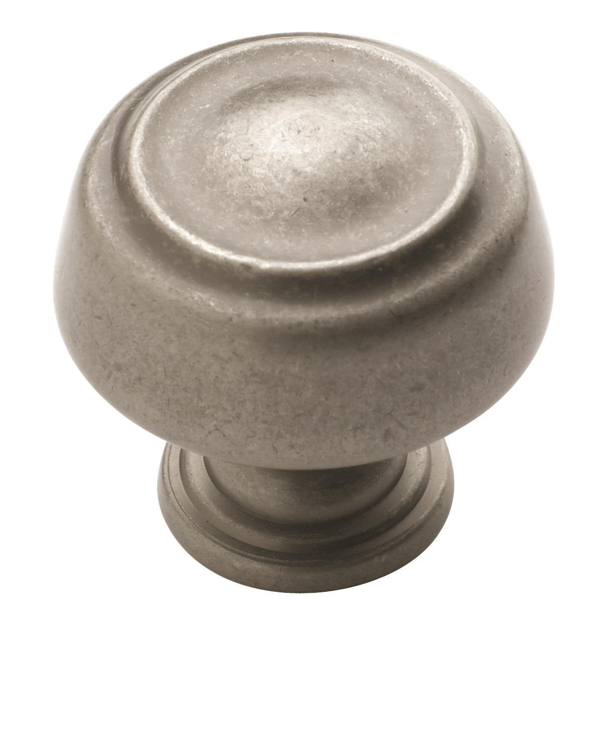 Amerock | Cabinet Knob | Weathered Nickel | 1-3/16 inch (30 mm) Diameter | Kane | 1 Pack | Drawer Knob | Cabinet Hardware