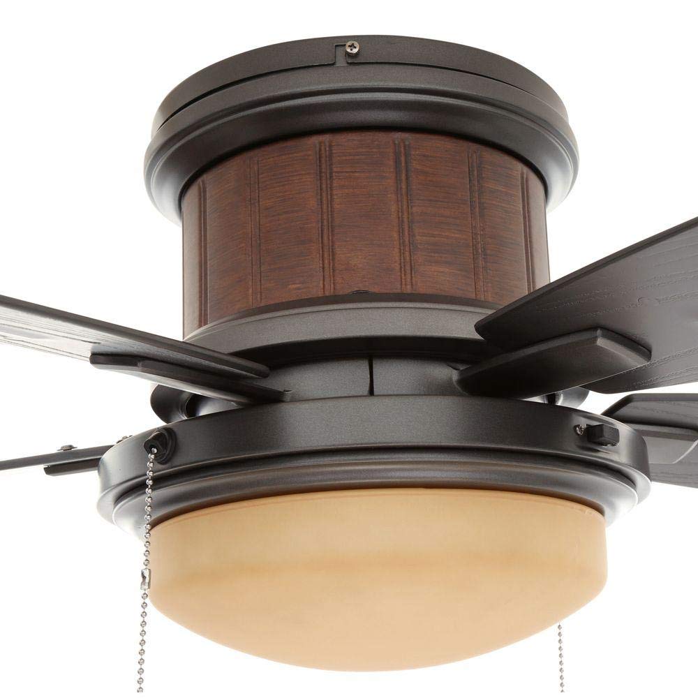 Hampton Bay Roanoke 48 in. LED Indoor/Outdoor Natural Iron Ceiling Fan with Light Kit