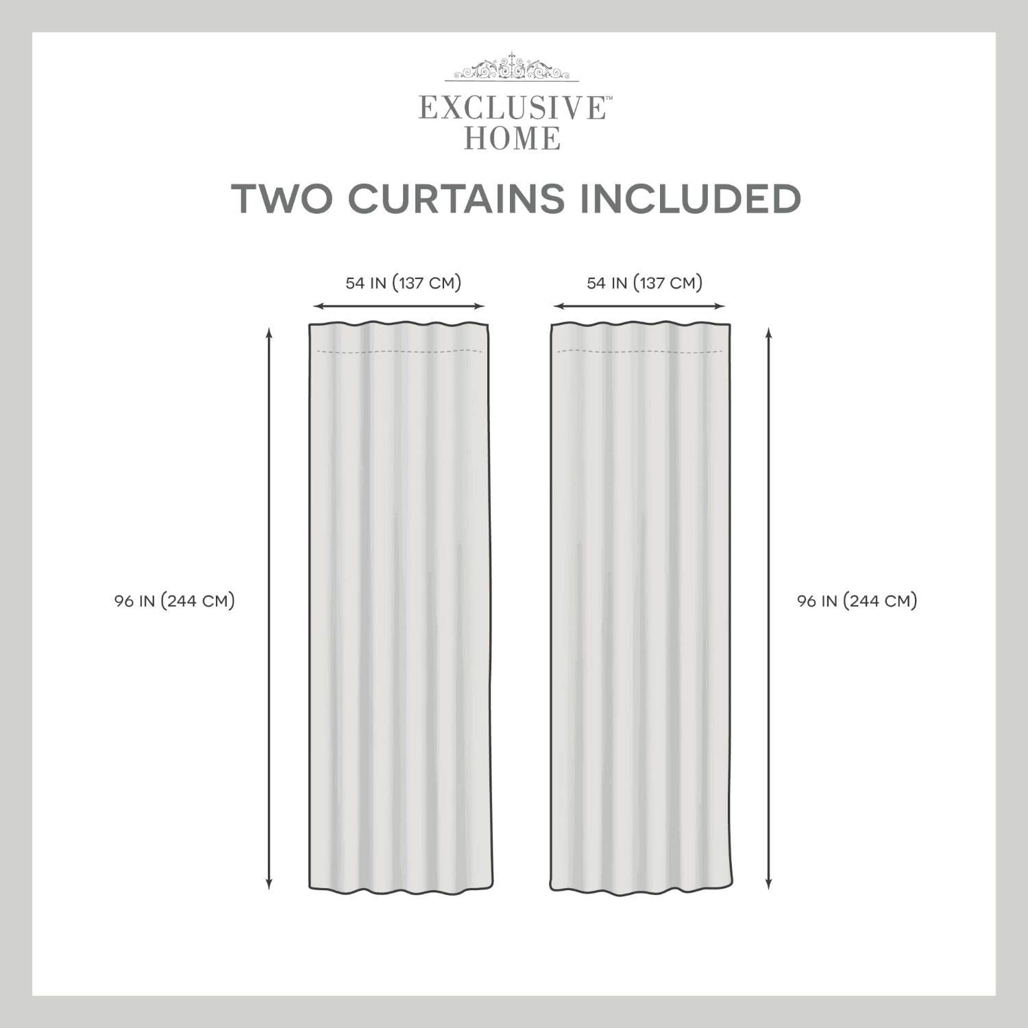 Exclusive Home Demi Light Filtering Hidden Tab Top Curtain Panel Pair, 54"x96", Blue, Set of 2