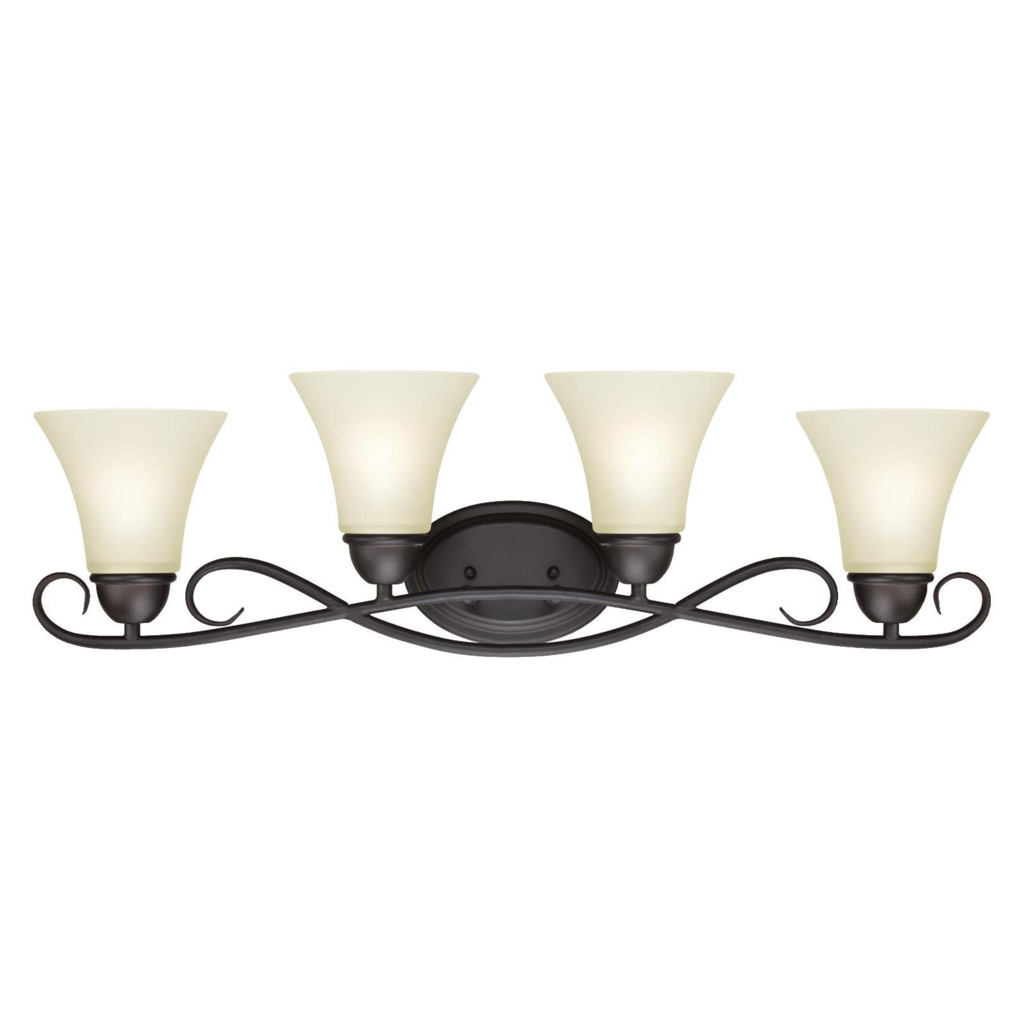 Westinghouse Lighting, Oil Rubbed Bronze 6307000 Dunmore Four-Light Indoor Wall Fixture, Finish with Frosted Glass