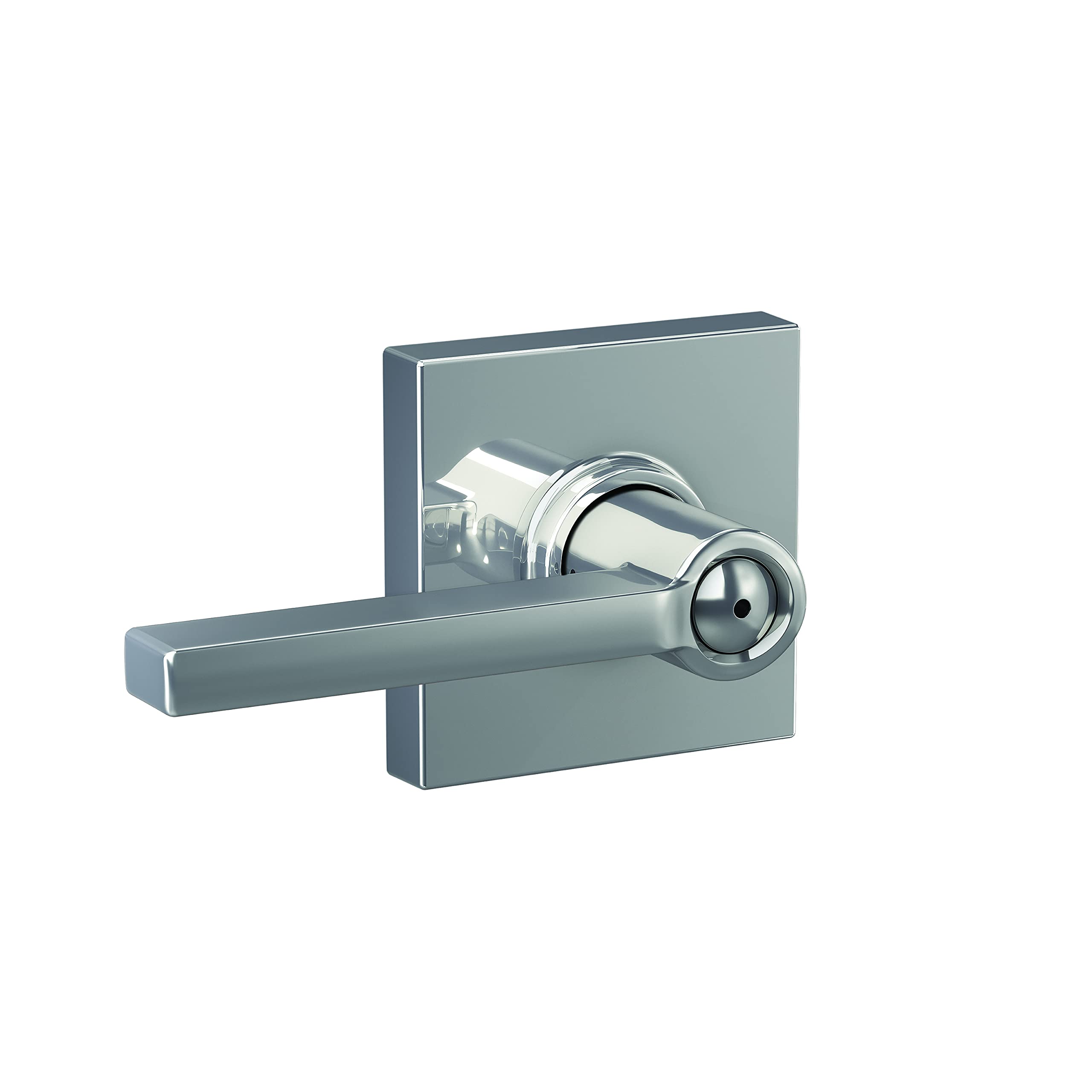 Schlage F40 LAT 625 COL Latitude Lever with Collins Trim Bed & Bath Privacy Door Lock, Bright Chrome