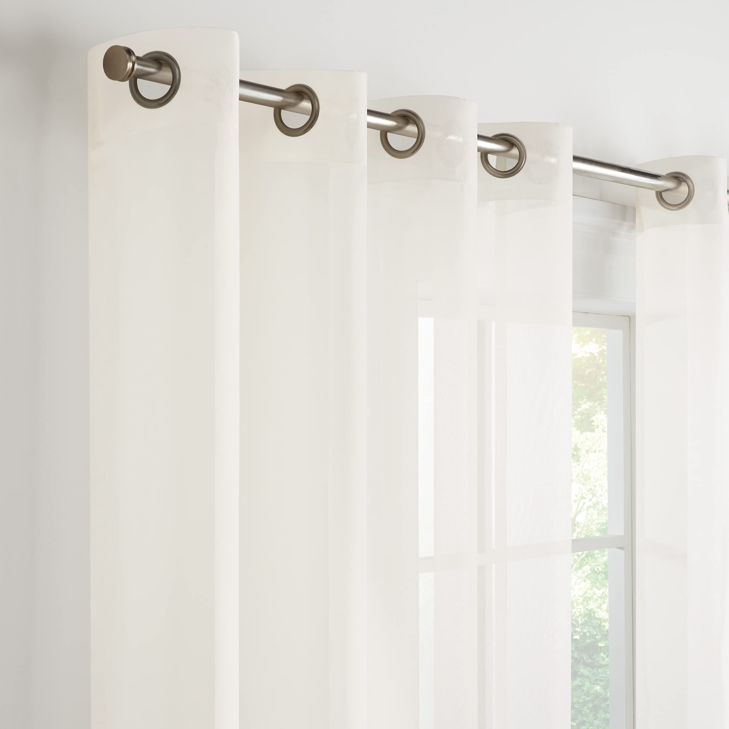 Eclipse Livia Sheer Rod Grommet 54 x 95 Curtain Panel in Ivory