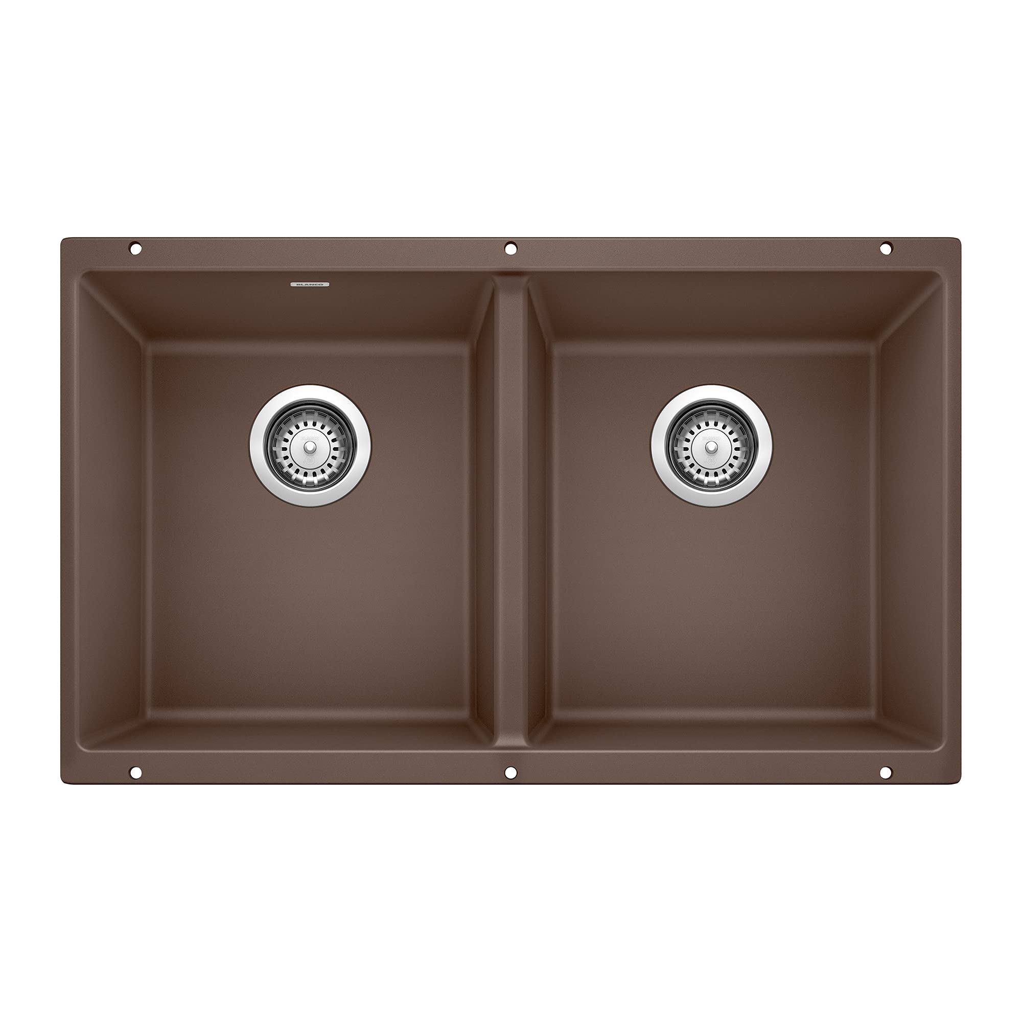 BLANCO 516323 Equal Cafe Precis Silgranit 50/50 Double Bowl Undermount Kitchen Sink, Caf� Brown