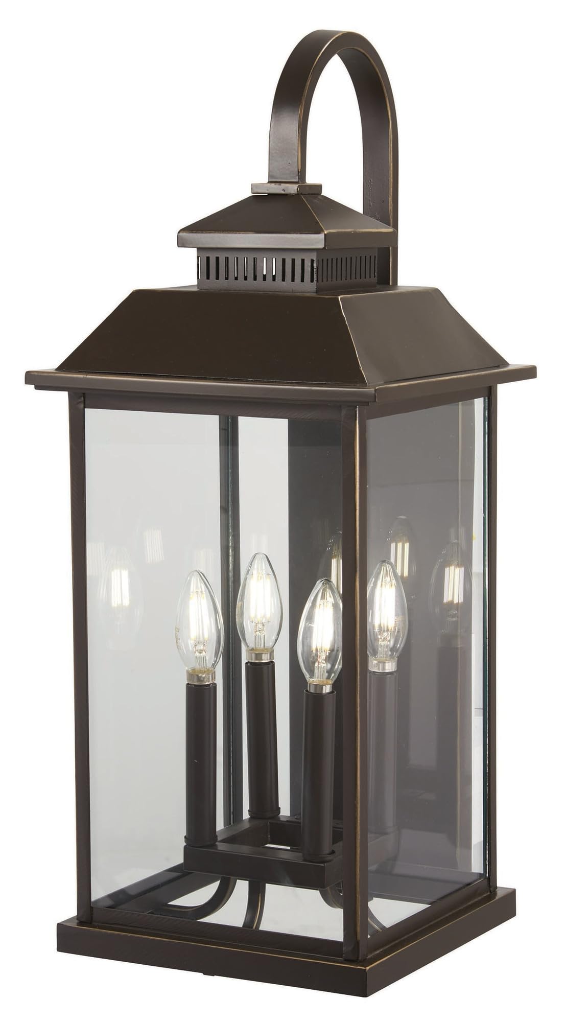 Minka Lavery Outdoor Wall Light 72593-143C Miner's Loft Exterior Wall Lantern, 4-Light 160 Watts, Oil Rubbed Bronze