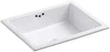 KOHLER K-2330-G-0 Kathryn Undercounter Bathroom Sink with Glazed Underside, White