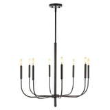 JONATHAN Y JYL7900A Amoros 27.25" 8-Light Modern Mid-Century Iron LED Chandelier Contemporary, Industrial, Coastal Dining Room Living Room Kitchen Island, Oil Rubbed Bronze