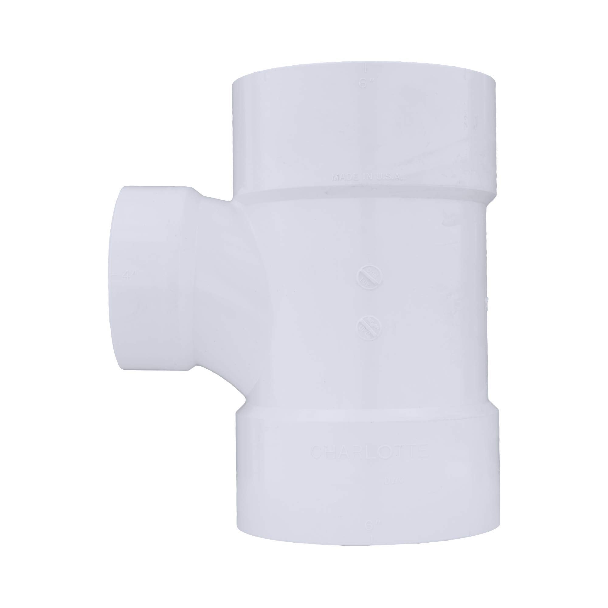 CHARLOTTE PIPE 6 x 6 x 4 DWV SANITARY TEE REDUCING DWV (DRAIN, WASTE AND VENT) (1 Unit Piece)