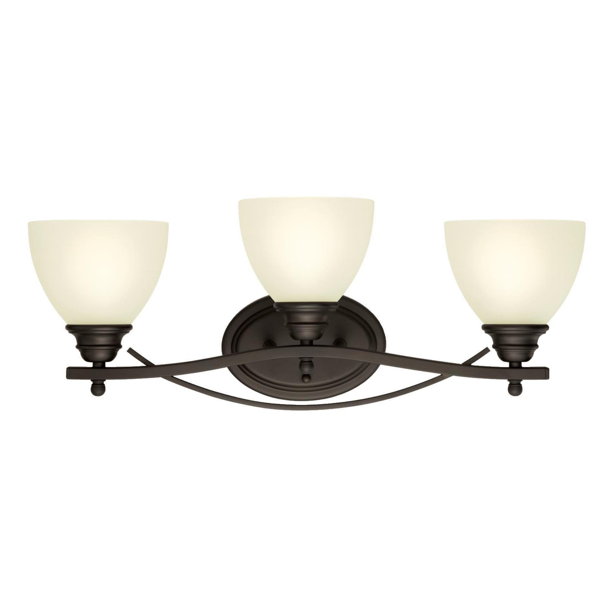 Westinghouse Lighting 6303400 Elvaston Three-Light Indoor Wall Fixture, Oil Rubbed Bronze Finish with Frosted Glass