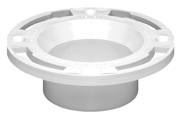 Oatey 3 in. or 4 in. PVC Long Pattern Closet Flange with Plastic Ring without Test Cap